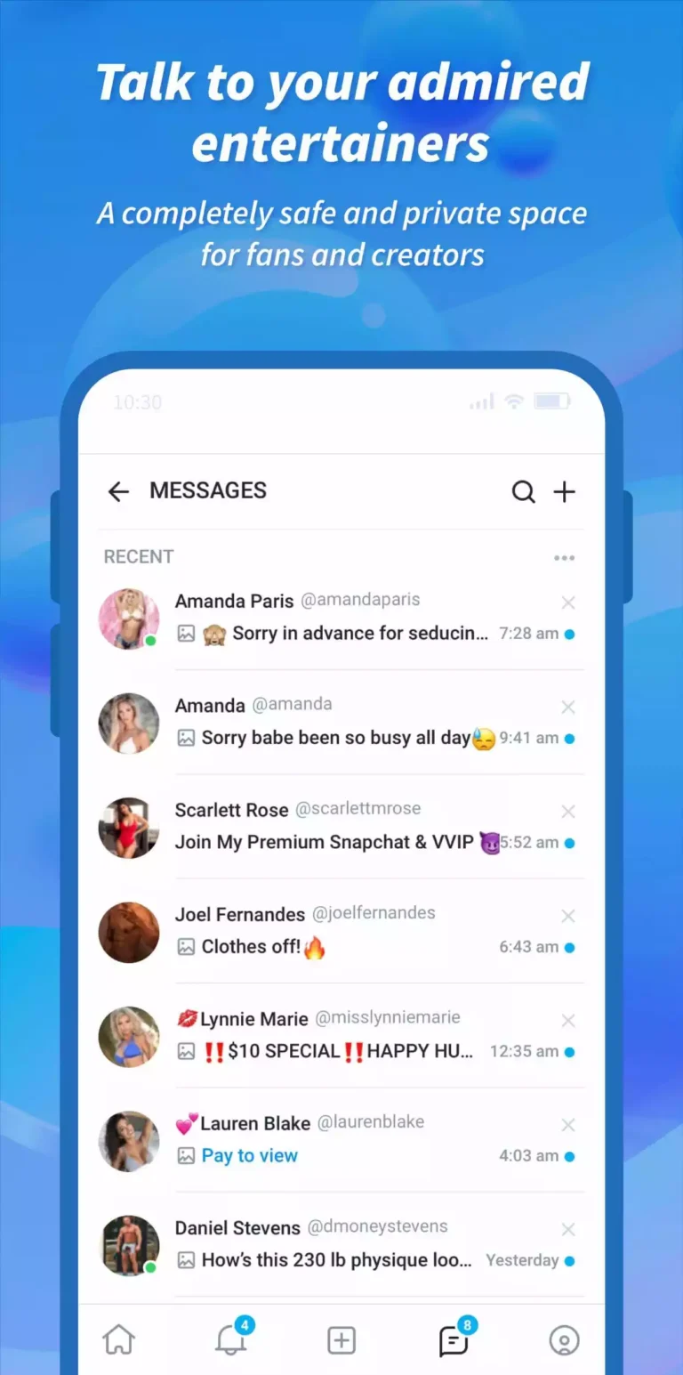 OnlyFans APK private messaging with creators